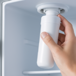 Replacing a GE refrigerator water filter inside the fridge compartment