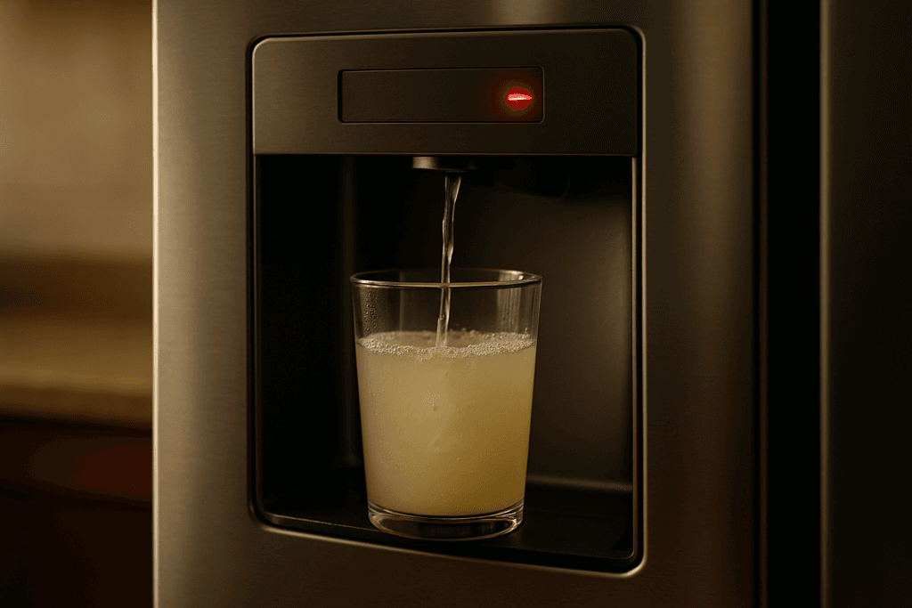 Refrigerator water dispenser with slow flow and cloudy water signs filter needs replacing