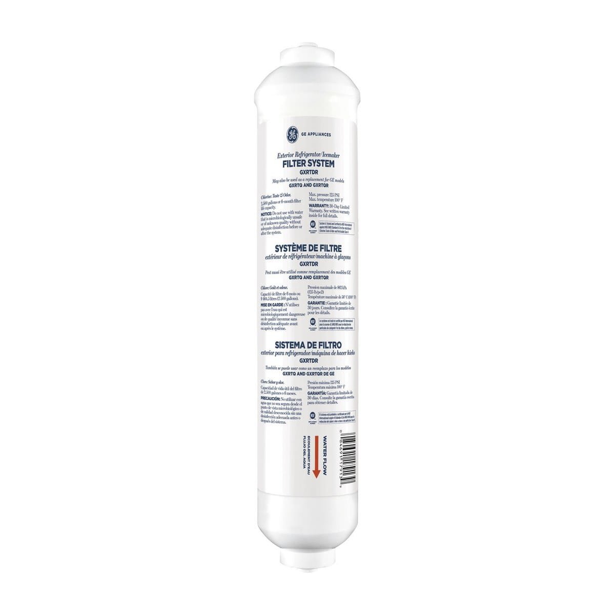 GE GXRTDR in-line water filter for refrigerator and icemaker, genuine GE